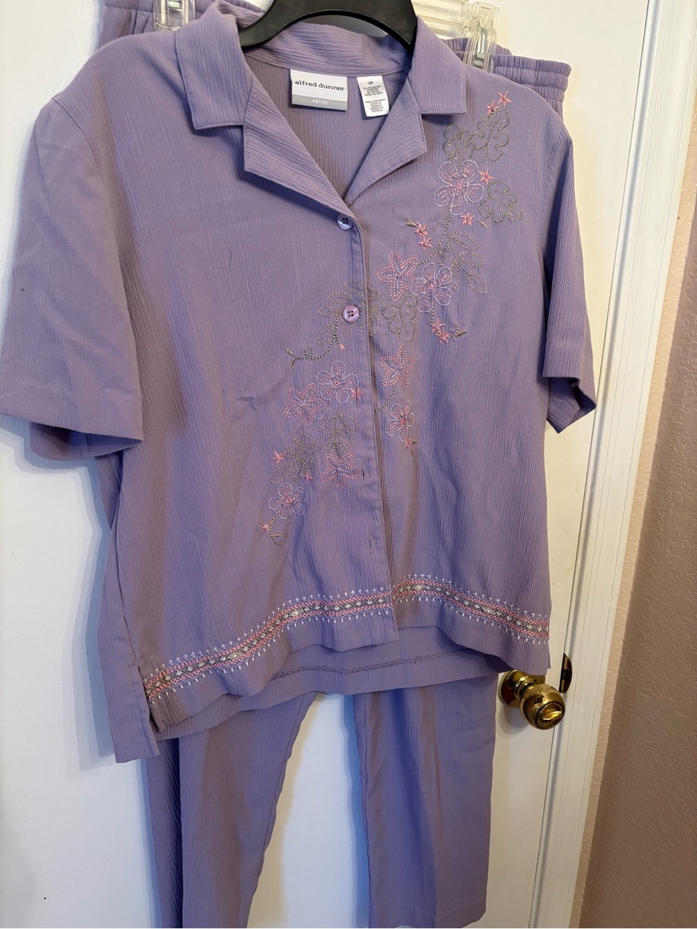 Alfred Dunner Lavender Floral Embroidered Set